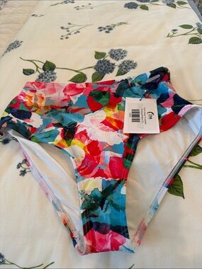 ZYIA Multicolor Floral High-Waist Swim Bottoms